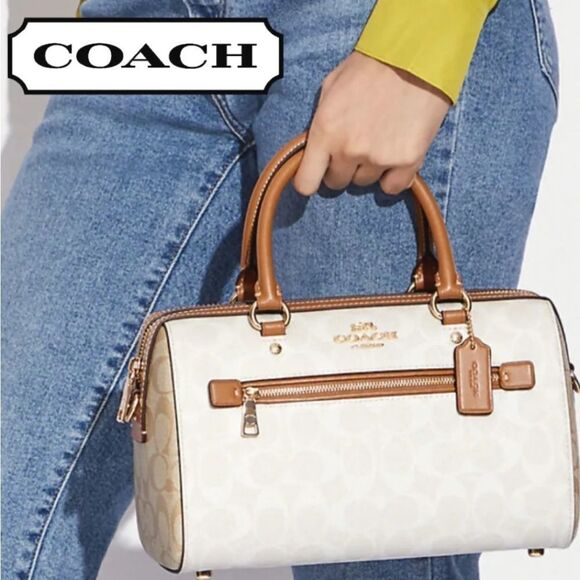 Coach Colorblock Signature C Rowan In Glacier And Tan - Picture 1 of 11
